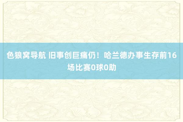 色狼窝导航 旧事创巨痛仍！哈兰德办事生存前16场比赛0球0助