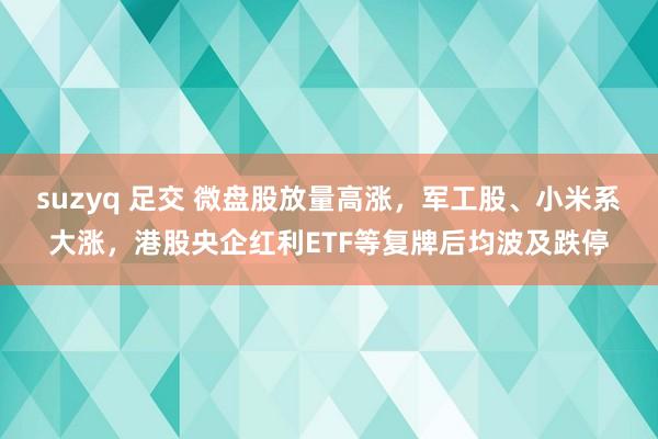 suzyq 足交 微盘股放量高涨，军工股、小米系大涨，港股央企红利ETF等复牌后均波及跌停