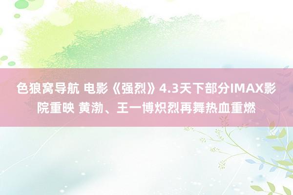 色狼窝导航 电影《强烈》4.3天下部分IMAX影院重映 黄渤、王一博炽烈再舞热血重燃